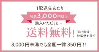 1配送先あたり3,000円以上購入いただくと…送料無料 3,000円未満でも全国一律350円!!
