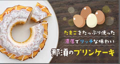 濃厚でリッチな味わい 那須のプリンケーキ