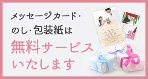 メッセージカード・のし・包装紙・手提げ袋は 無料サービスいたします SP