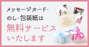 メッセージカード・のし・包装紙・手提げ袋は 無料サービスいたします SP