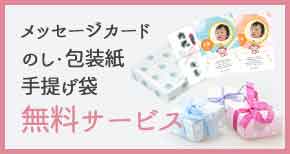 メッセージカード・のし・包装紙・手提げ袋は 無料サービスいたします SP