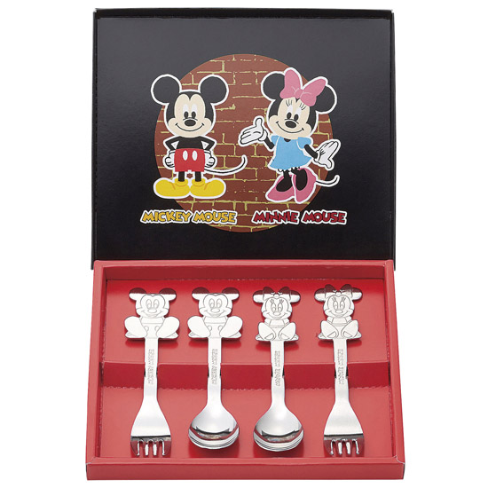 ミッキー&ミニー スプーン&フォーク4ピースセット