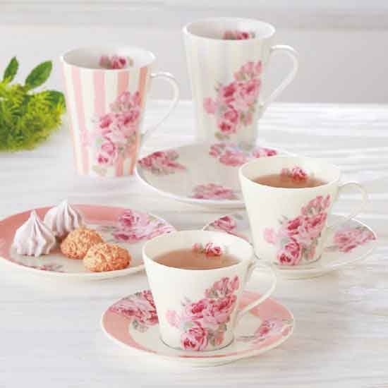 ローラ アシュレイ クチュール ローズタオル付ペアコーヒーセット Giftaid ギフトエイド