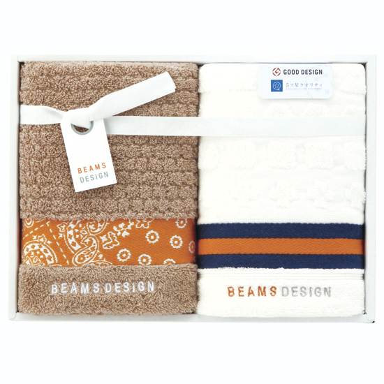 BEAMS DESIGN　フェイスタオル2P　ベージュ