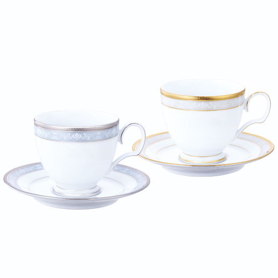 ノリタケハンプシャーペアティー・ コーヒー碗皿 金銀